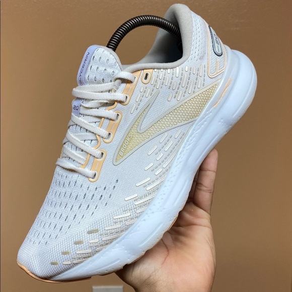 Brooks Glycerin 20 Women’s Running Sneakers “White Grey Peach” Size 10 Medium - Picture 10 of 16